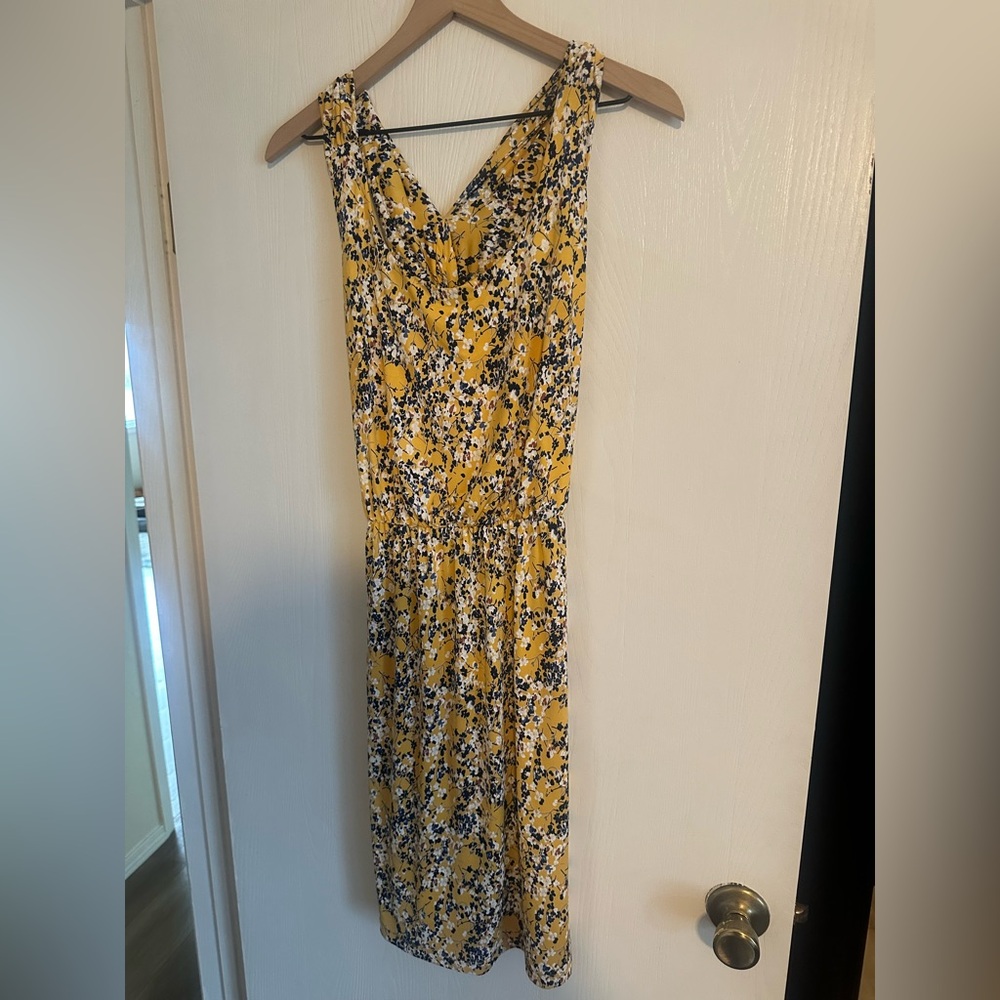 Floral Yellow Sleeveless Dress
